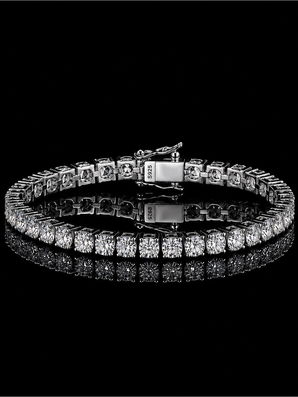 925 Silver, 13.5CTW Moissanite Tennis Bracelet - 7.5”